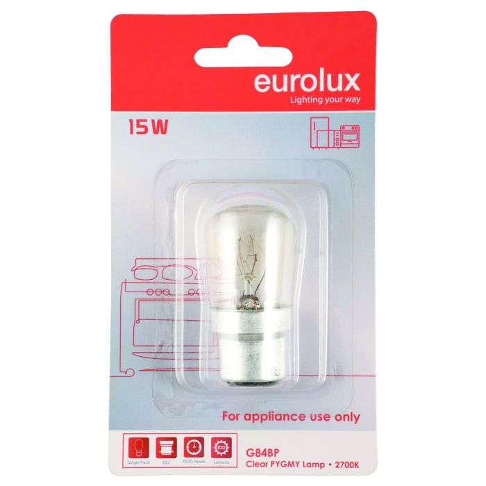 Eurolux B22 15W Warm White Appliance Pygmy Lamp
