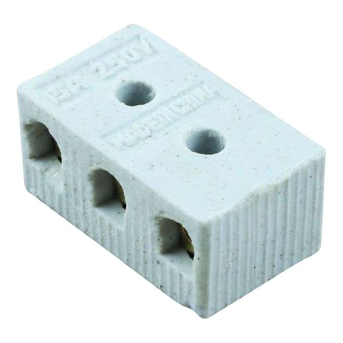 Eurolux 3 Way Porcelain Connector Block 15A