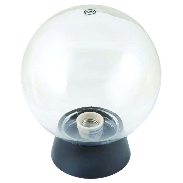 Eurolux E27 Clear Outdoor Bowl Fitting Surface Mount 200mm -