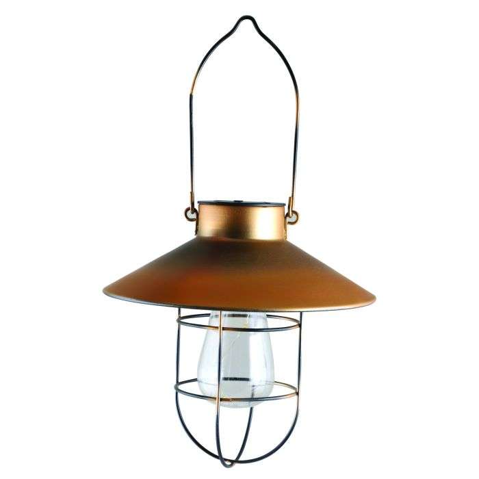 Eurolux Copper Large Solar Hanging Cage Lantern