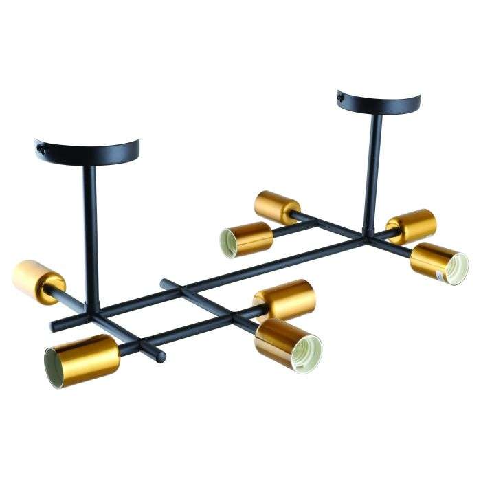 Bright Star Black & Brass 8-Light Ceiling Light