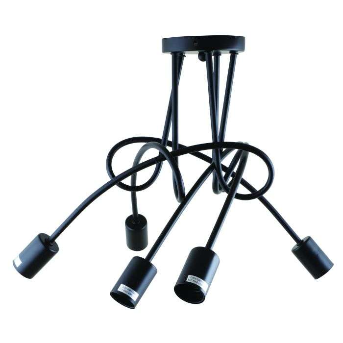 Bright Star Metal Black 5-Light Ceiling Light