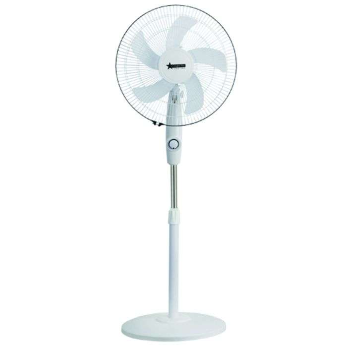 Bright Star White Rechargeable Oscillating Pedestal Fan 430mm