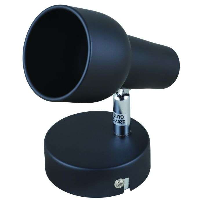 Bright Star Matt Black & Polished Chrome 1-Light Spotlight
