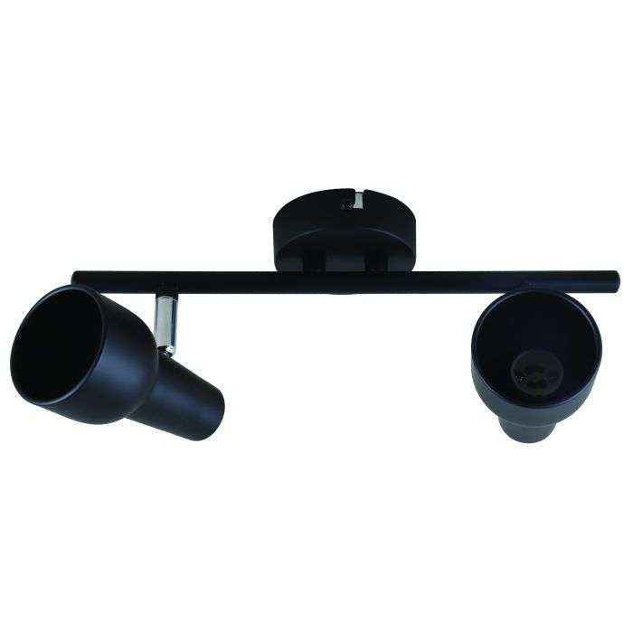 Bright Star Matt Black & Polished Chrome Finish 2-Light Spotlight