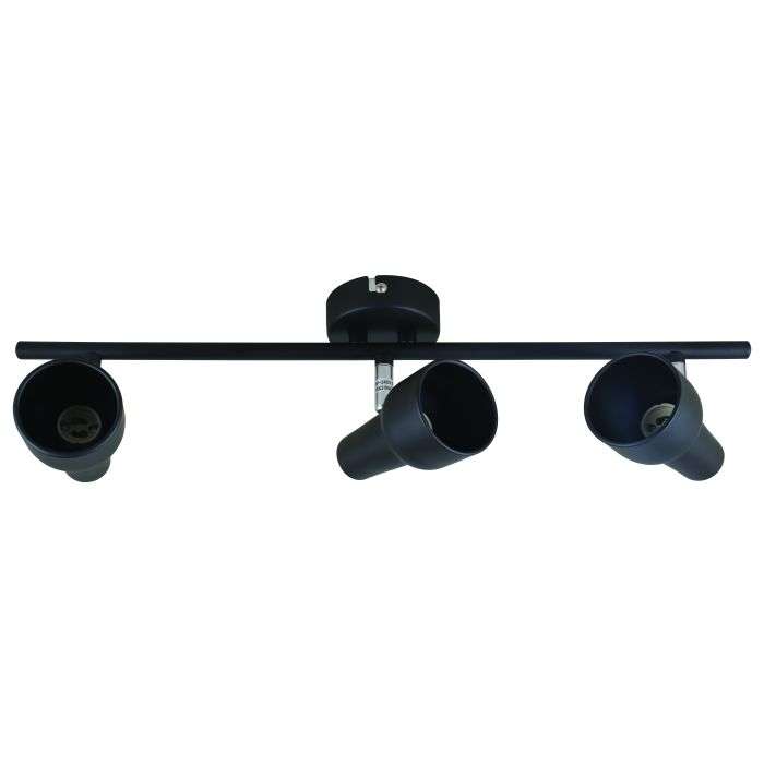 Bright Star Matt Black & Polished Chrome Finish 3-Light Spotlight