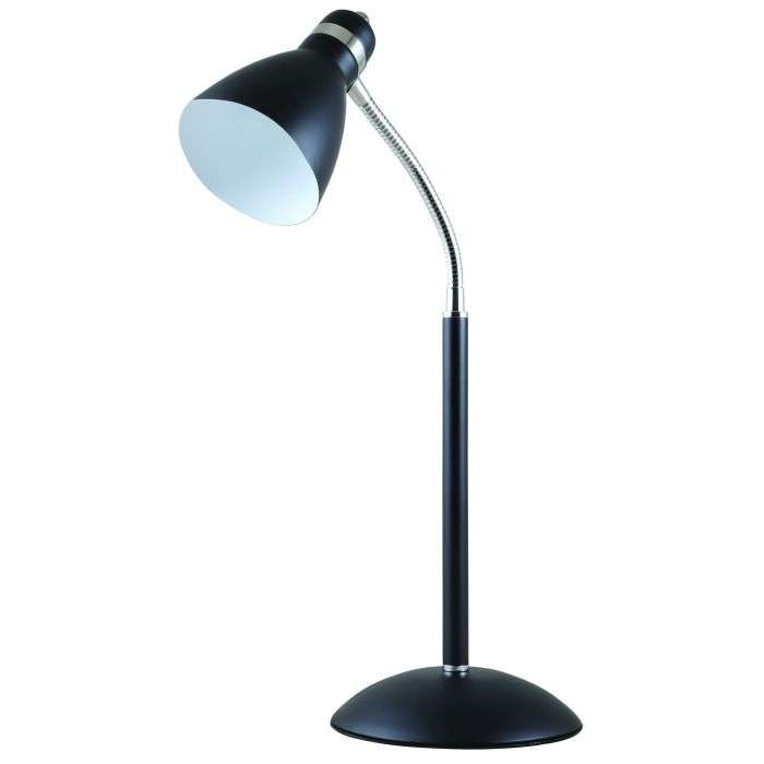 Bright Star Black Metal Desk Lamp With Flexi Arm