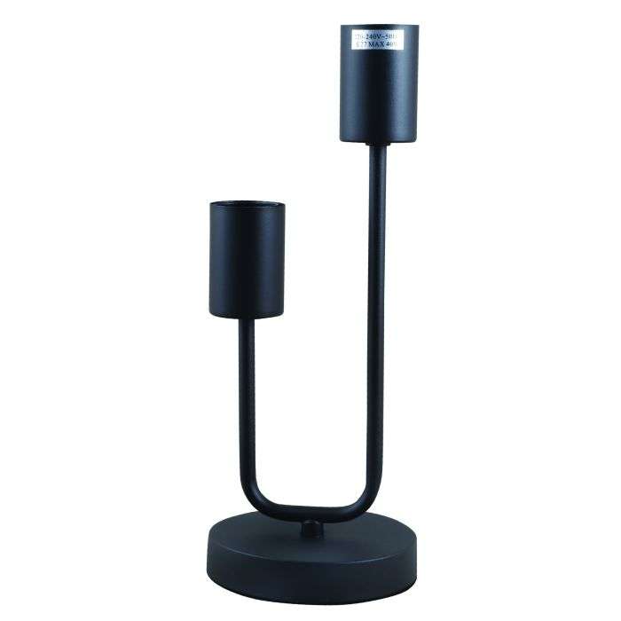 Bright Star Matt Black 2-Light Metal Table Lamp