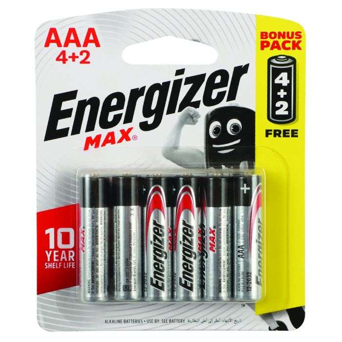 Energizer Max AAA Batteries - 4 + 2 Pack