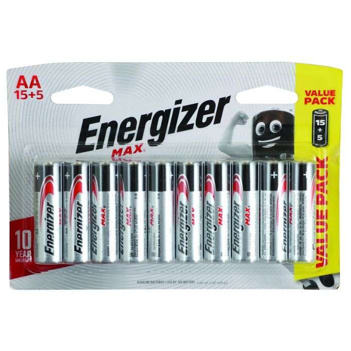 Energizer Max AA Batteries - 15 + 5 Pack