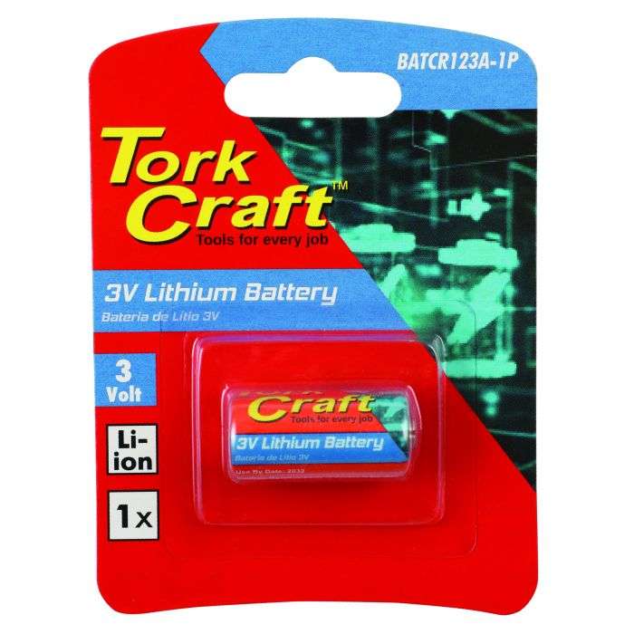 Tork Craft CR123A Lithium Battery