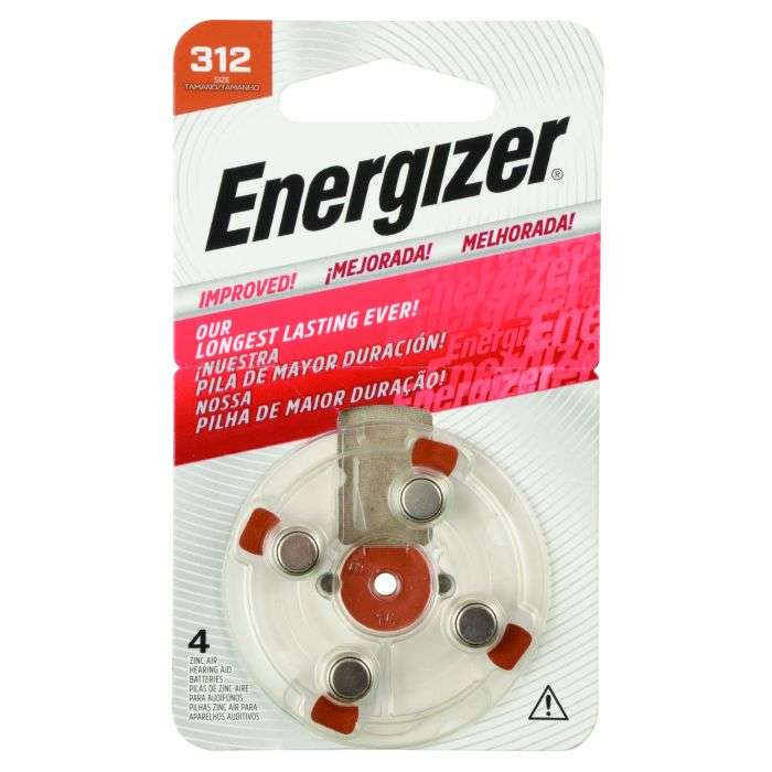 Energizer Brown AZ312 Hearing Aid Battery - 4 Pack