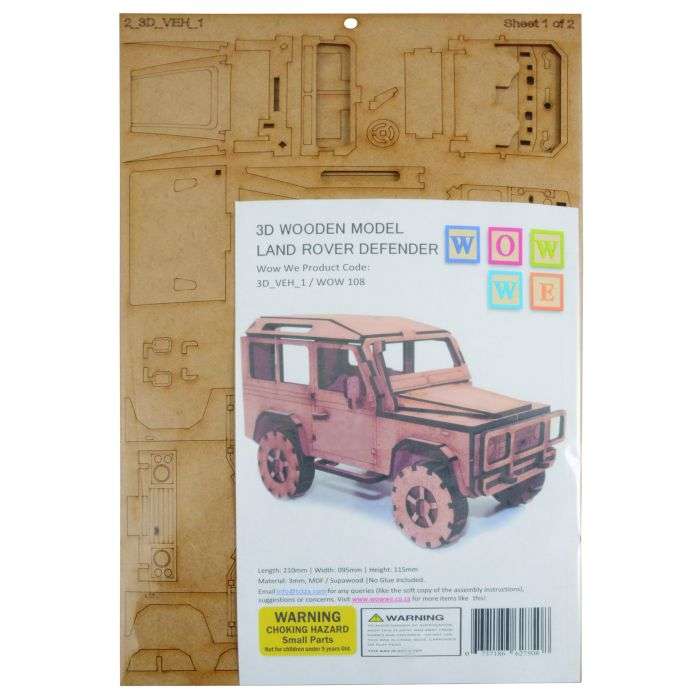 Wow We 3D Wooden Model Land Rover Defender