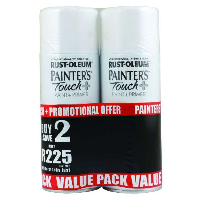 Painters Touch Gloss White Banded Spraypaint 2 x 340g