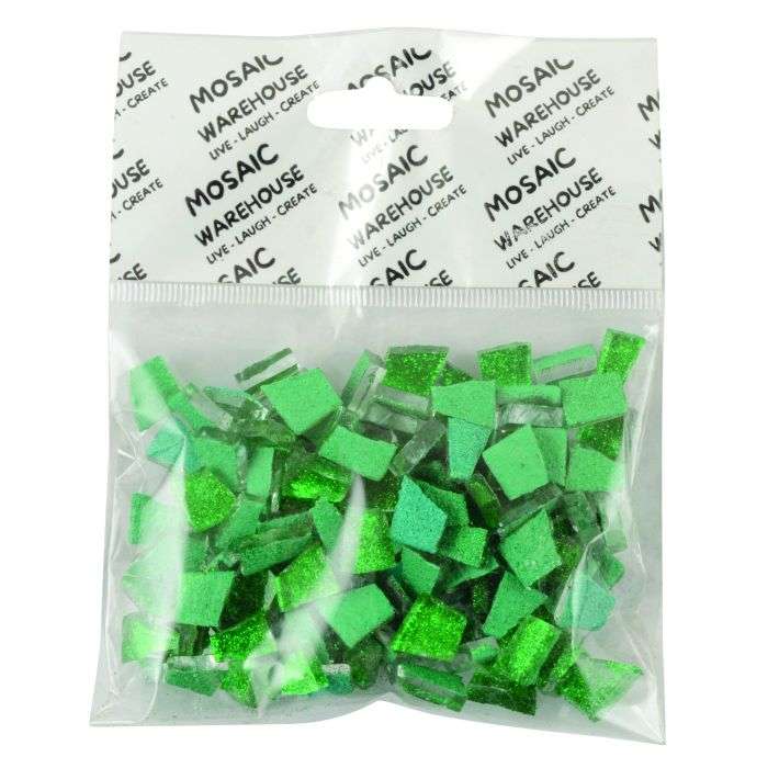 Mosaic Warehouse Pre Nip Dark Green Glitter Mosaic Tiles