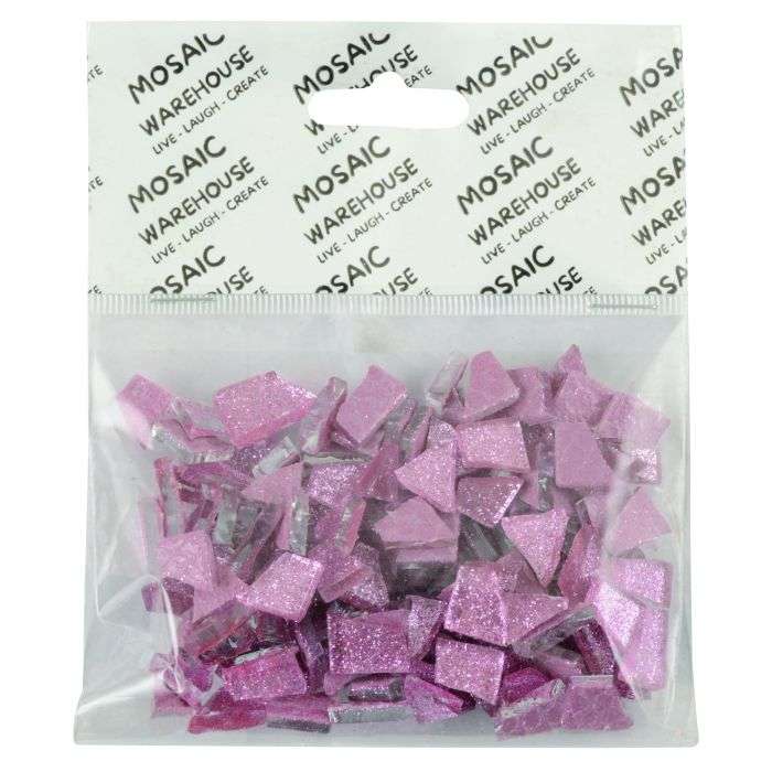 Mosaic Warehouse Pre Nip Soft Pink Glitter Mosaic Tiles