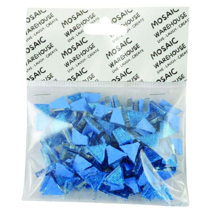 Mosaic Warehouse Pre Nip Medium Blue Glitter Mosaic Tiles