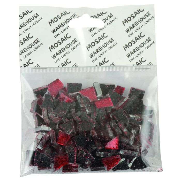 Mosaic Warehouse Pre Nip Burgandy Glitter Mosaic Tiles