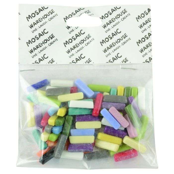 Mosaic Warehouse Plain Mixed Colour Stix Pearl Glass Mosaic Tiles