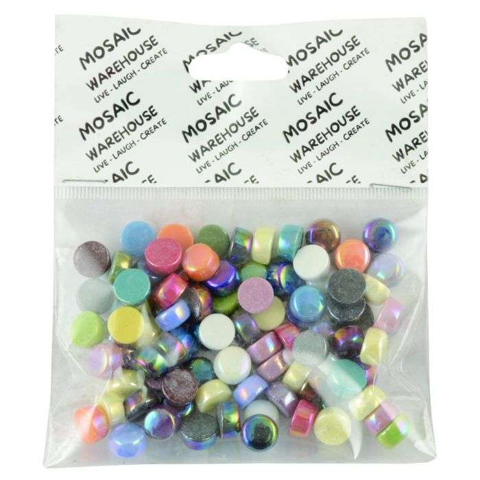 Mosaic Warehouse Pearl Enamel Mixed Colour Smartie Pearl Mosaic Tiles