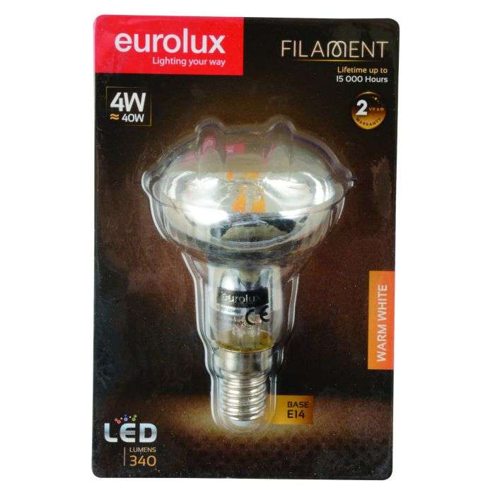 Eurolux 4W Warm White E14 R50 LED Filament Lamp