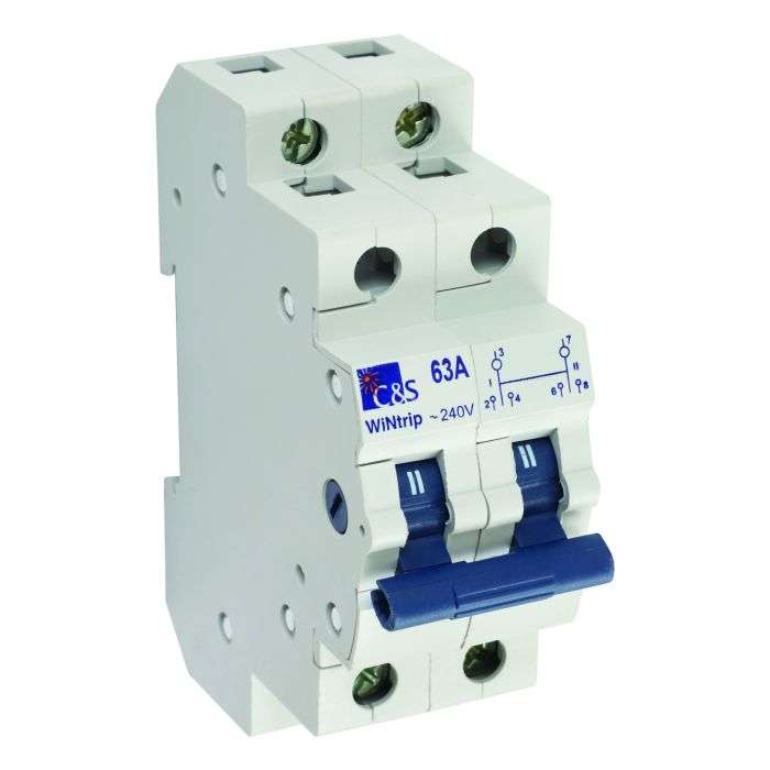 63A 2 Pole DIN Changeover Switch