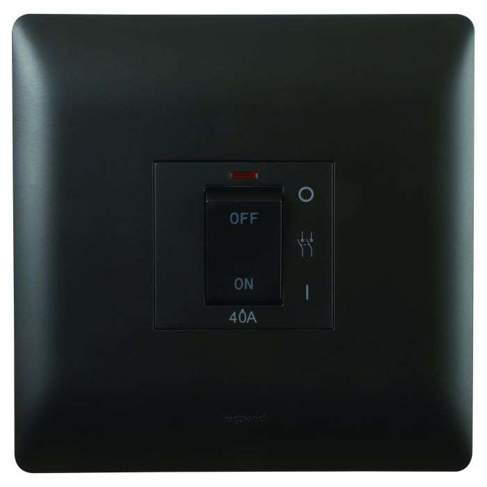 Legrand Ysalis Black 2-Pole 40A Isolator Switch 4x4