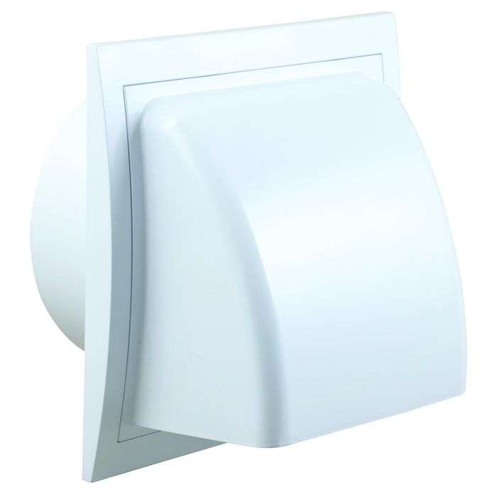 White Weather Proof Ducting Vent Grill 150mm