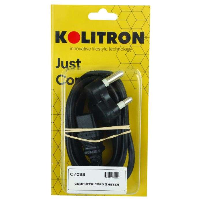 Black 3 Pin Mains Kettle Power Cord