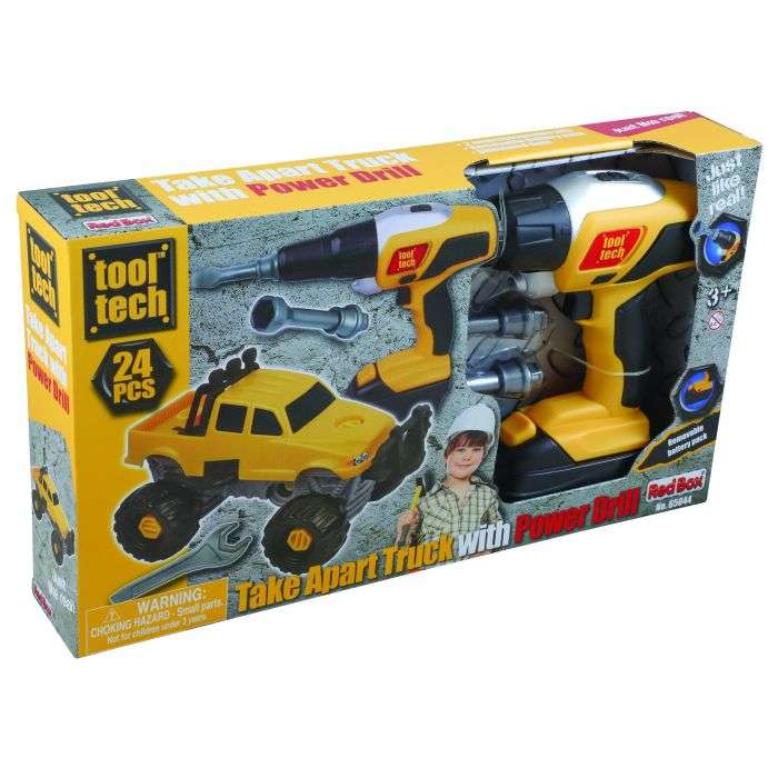 Tool Tech Take Apart Truck With Power Drill - 24 Piece