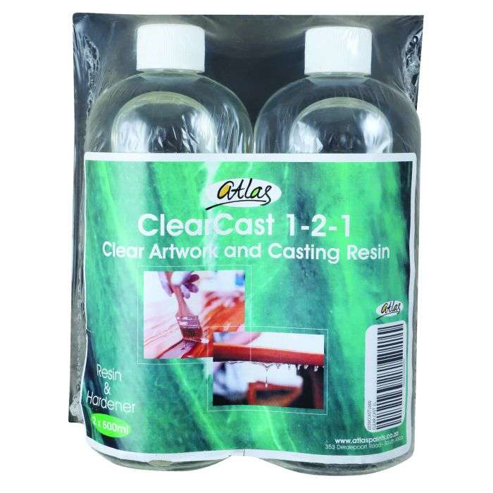 Atlas ClearCast 1-2-1 Clear Artwork And Casting Resin 2 x 500ml