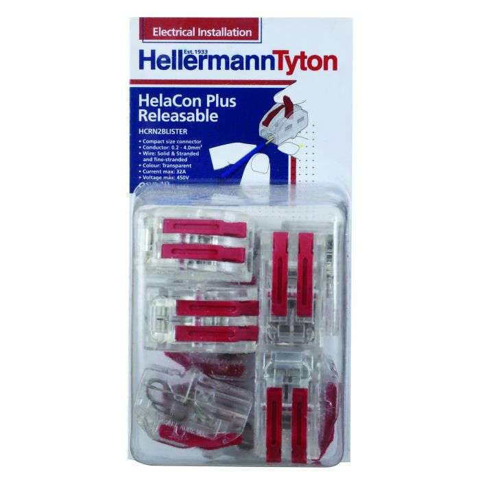 HellermannTyton 2 Way Releasable Helacon Plus Connector - 10 Pack