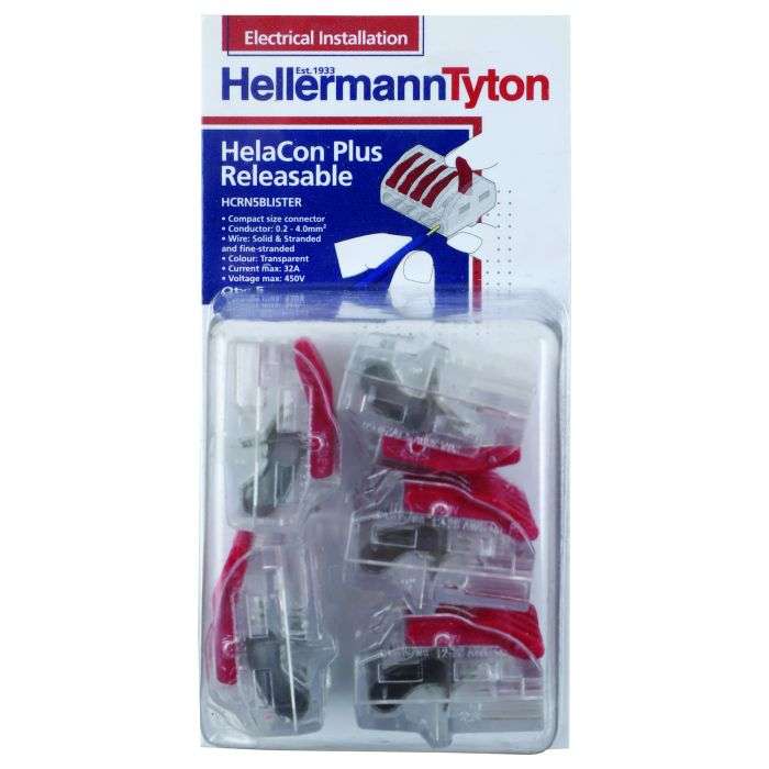HellermannTyton 5 Way Releasable Helacon Plus Connector - 5 Pack