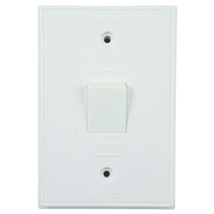 Lesco White 2-Pole 30A Isolator Switch 2x4
