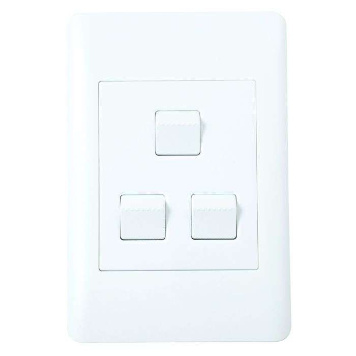 Lesco Apollo White 3-Lever 1-Way Light Switch 2x4
