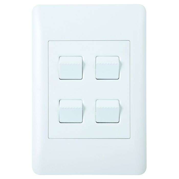 Lesco Apollo White 4-Lever 1-Way Light Switch 2x4