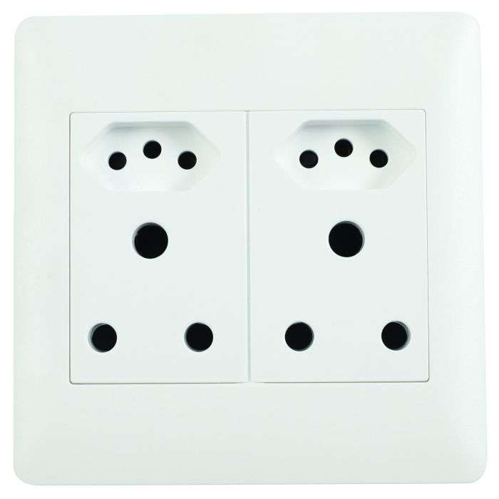 Lesco Apollo White 2 New RSA & 2 RSA Wall Socket 4x4