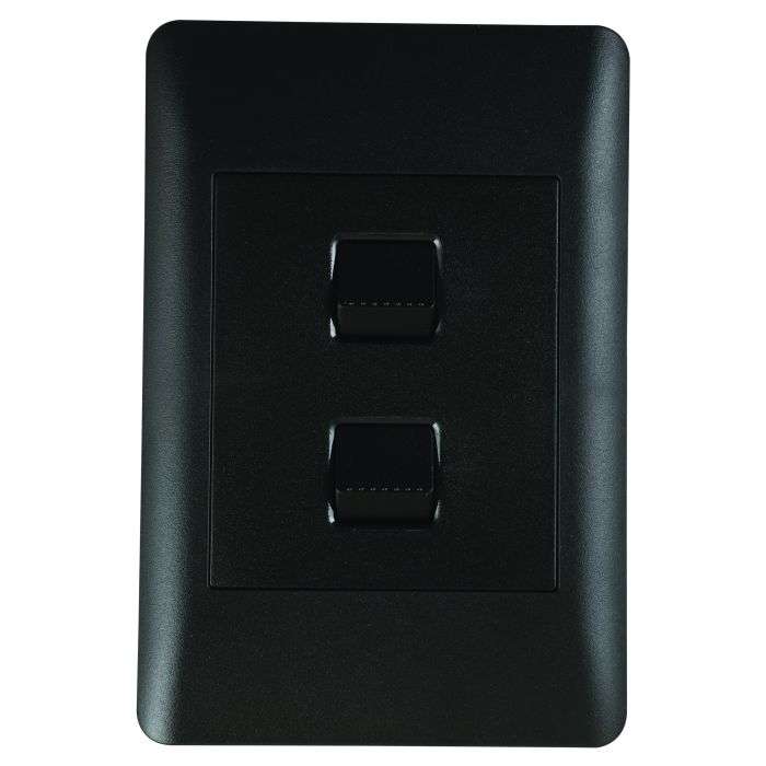 Lesco Apollo Black 2-Lever 1-Way Light Switch 2x4