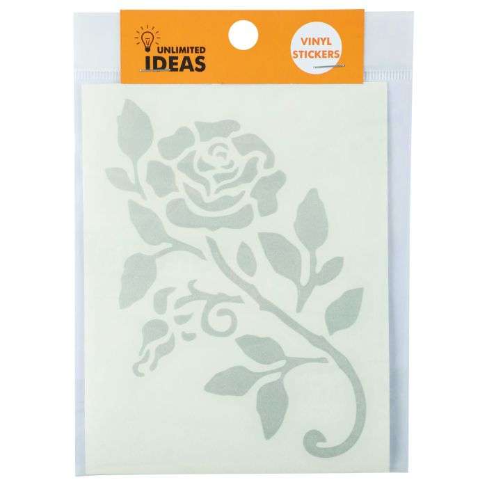 Unlimited Ideas Frosted Rose on Branch Sticker