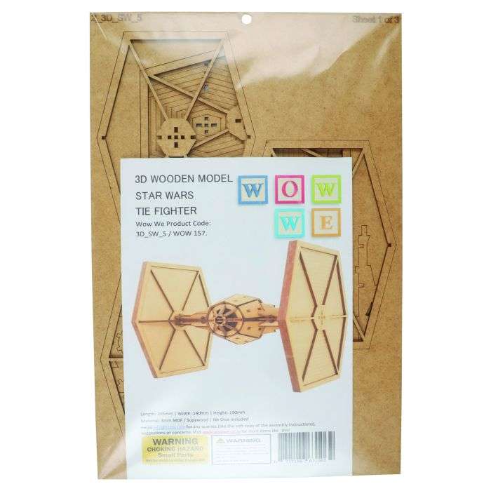 Wow We Star Wars TIE Fighter 3D MDF Model