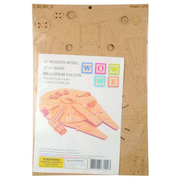 Wow We 3D Star Wars Wooden Puzzle Model Millennium Falcon