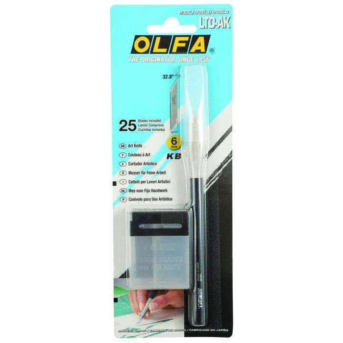 Olfa Aluminum Art Knife Cutter with 25 Blades CTR
