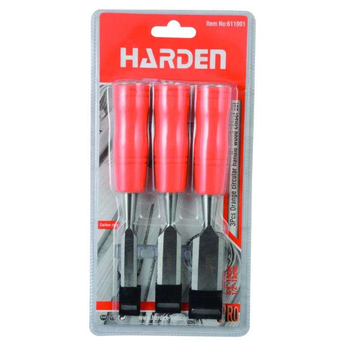 Harden 3 Piece Circular Chisel Set With Wooden Handles