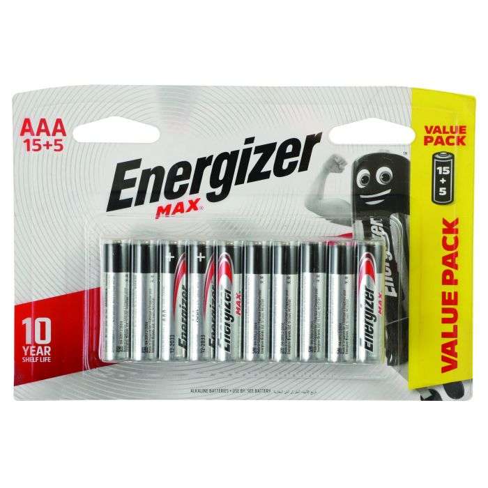 Energizer AAA Max Batteries - 15 Pack + 5 free