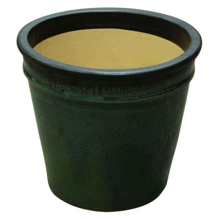 34cm Glazed Green Cone Pot