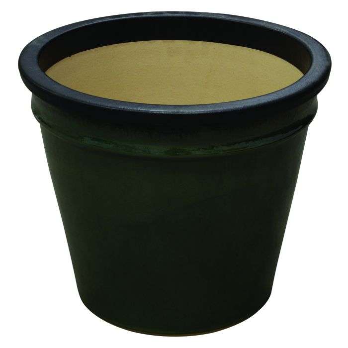 41cm Glazed Green Cone Pot