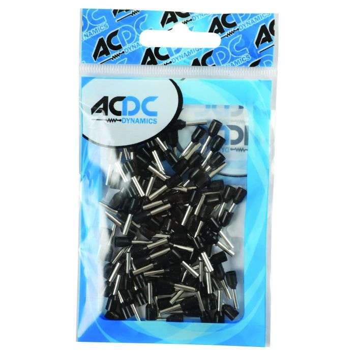 Black 1.5mm Bootlace Ferrule - 100 Pack