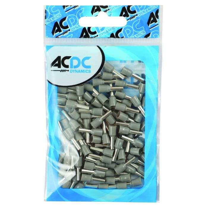 Grey 2.5mm Bootlace Ferrule - 100 Pack