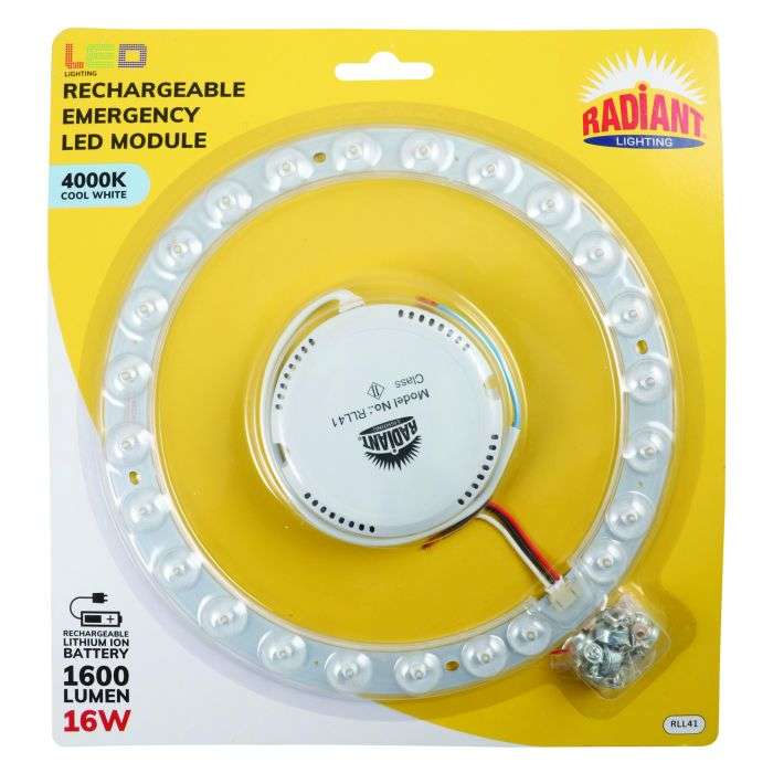 Radiant 16W Cool White 3-Stage Dimmable Rechargeable LED Module Lamp