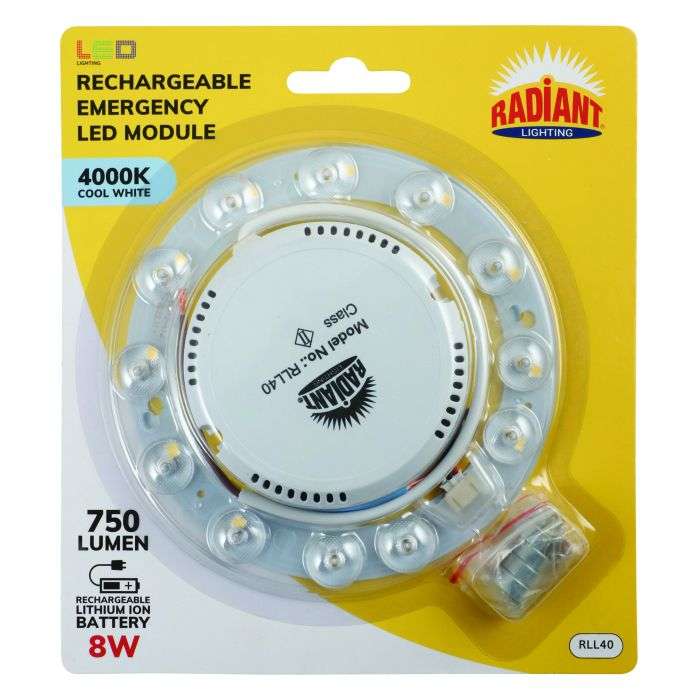 Radiant 8W Cool White 3-Stage Dimmable Rechargeable LED Module Lamp